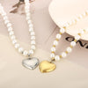 Beaded Pearl with Heart Pendant