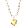 Beaded Pearl with Heart Pendant