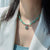 Green Cracked Agate Love Necklace