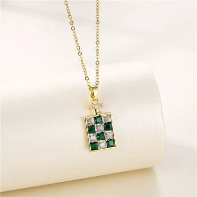 Emerald Bottle Necklace